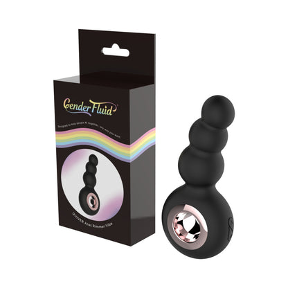 Gender Fluid Quiver Anal Ring Bead Vibe Silicone Black