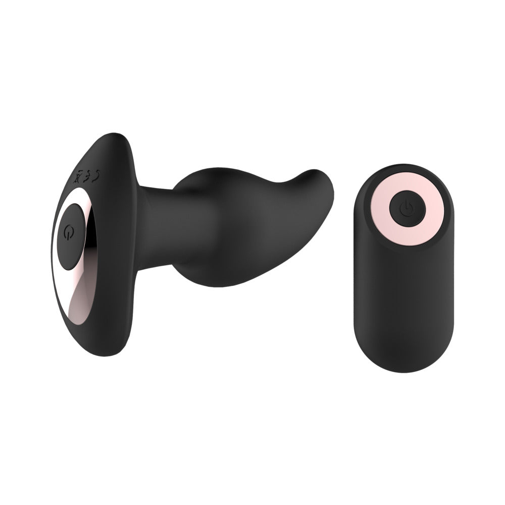 Gender Fluid Twirler Anal Vibe With Remote Silicone Black