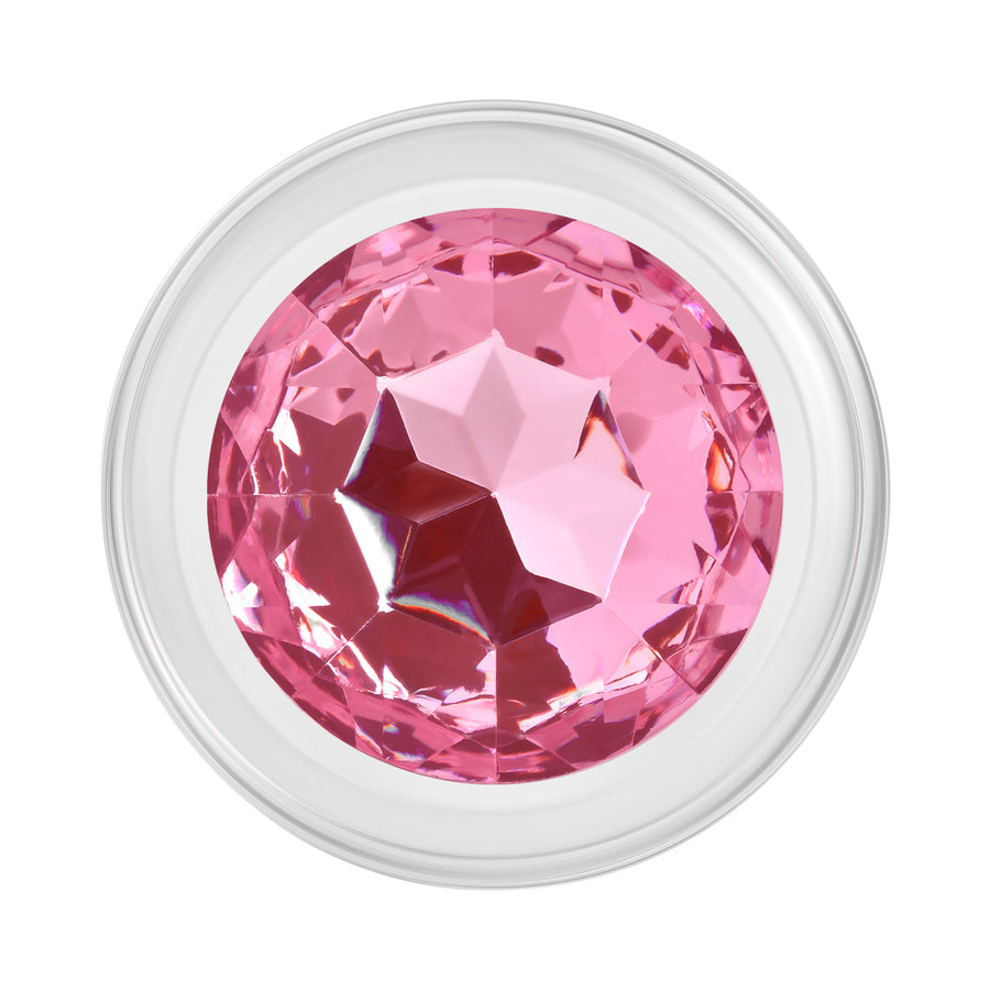 Adam &amp; Eve Pink Gem Glass Plug - Large