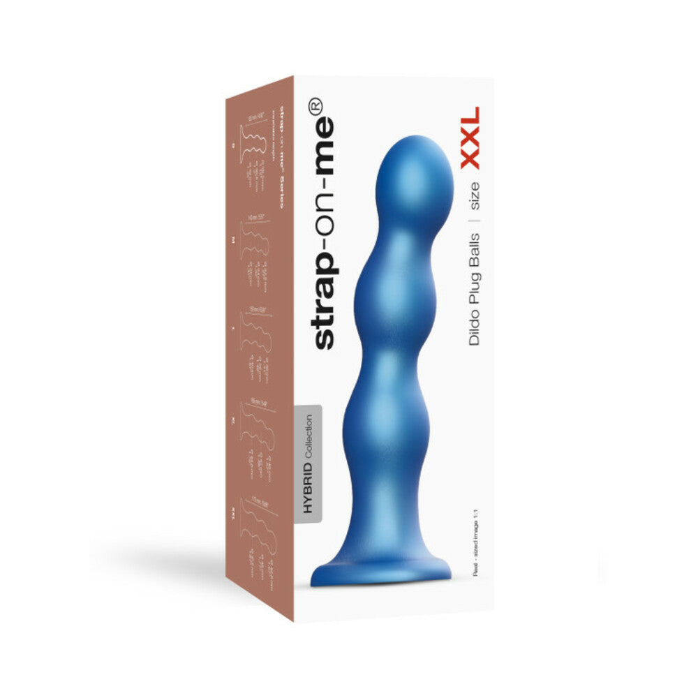 Strap-On-Me Dildo Plug Balls Metallic Blue Xxl