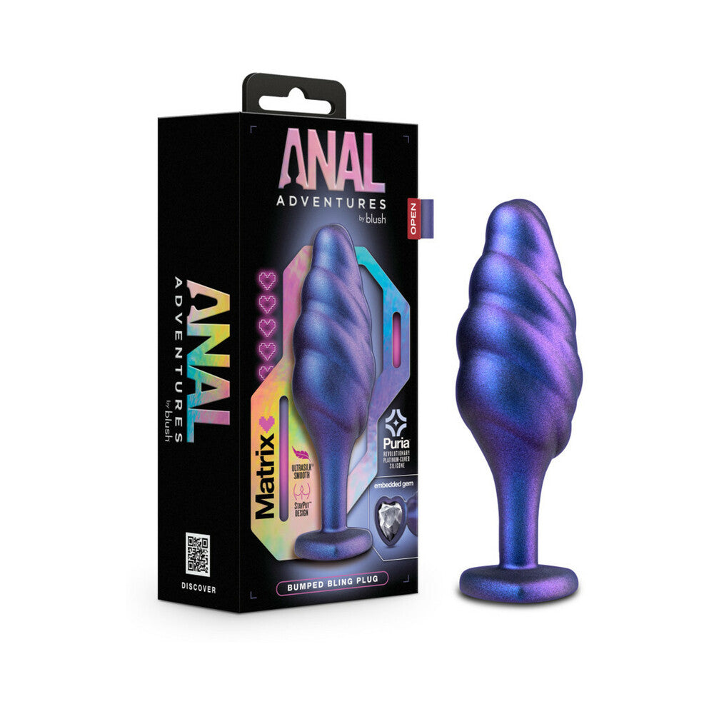 Anal Adventures Matrix Bumped Bling Plug Sapphi