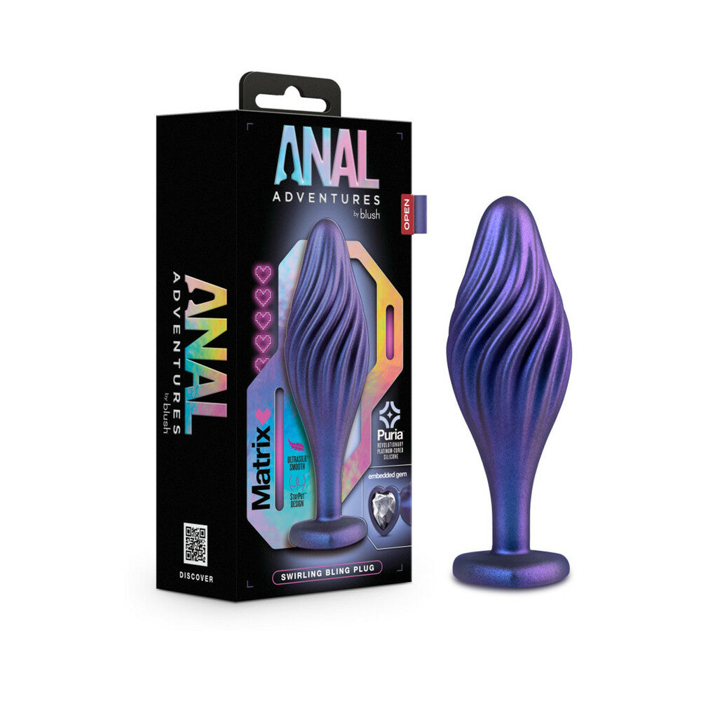 Anal Adventures Matrix Swirl Bling Plug Sapphir