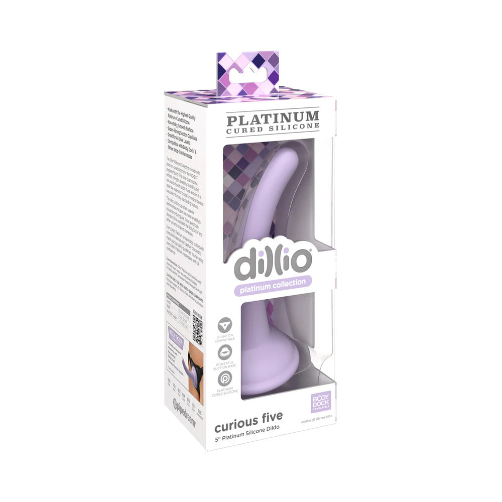 Dillio Platinum Curious Five Silicone Dildo 5 In. Purple