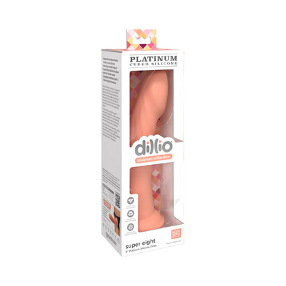 Dillio Platinum Super Eight Silicone Dildo 8 In. Peach