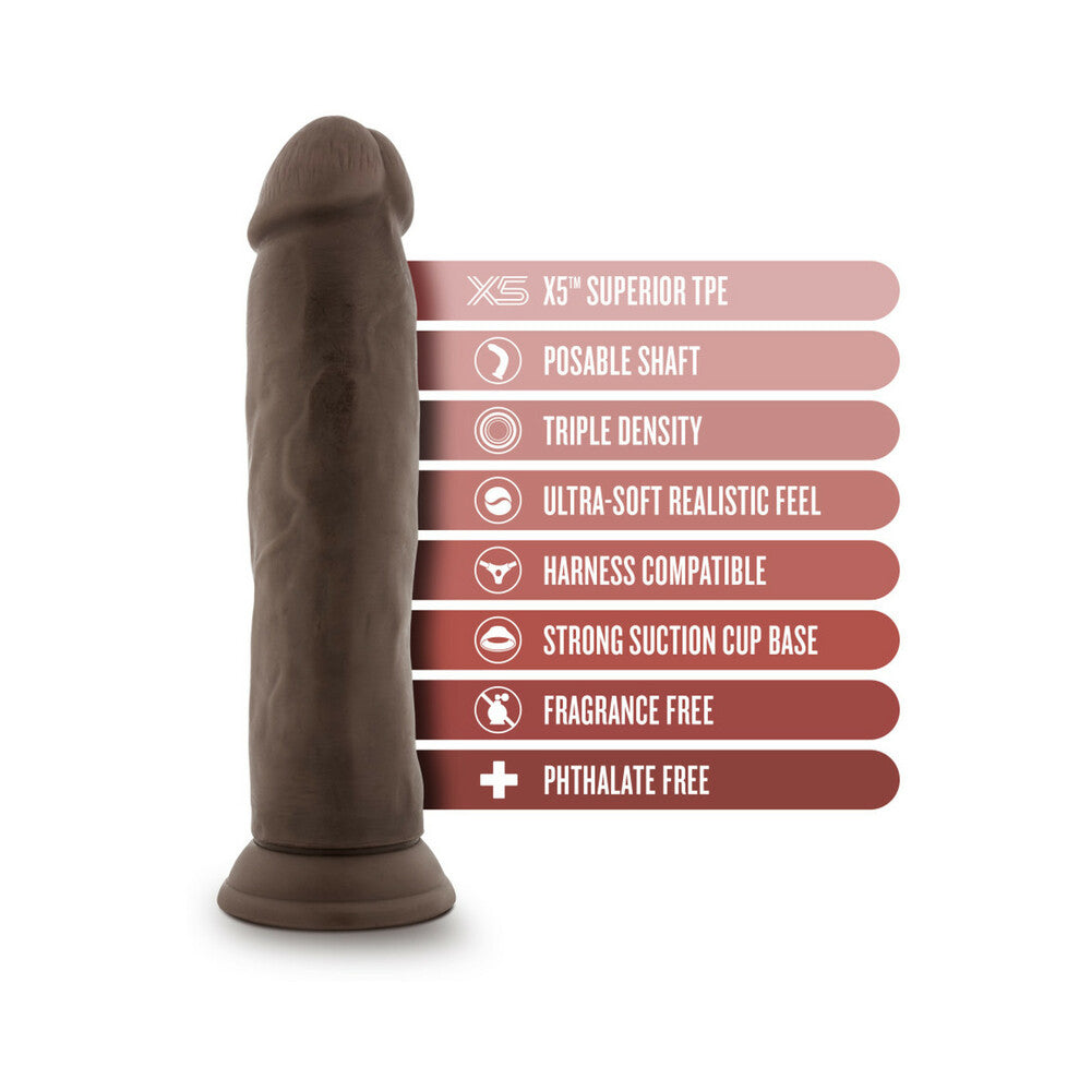 Dr. Skin Plus Posable Thick Dildo 9 In. Chocolate