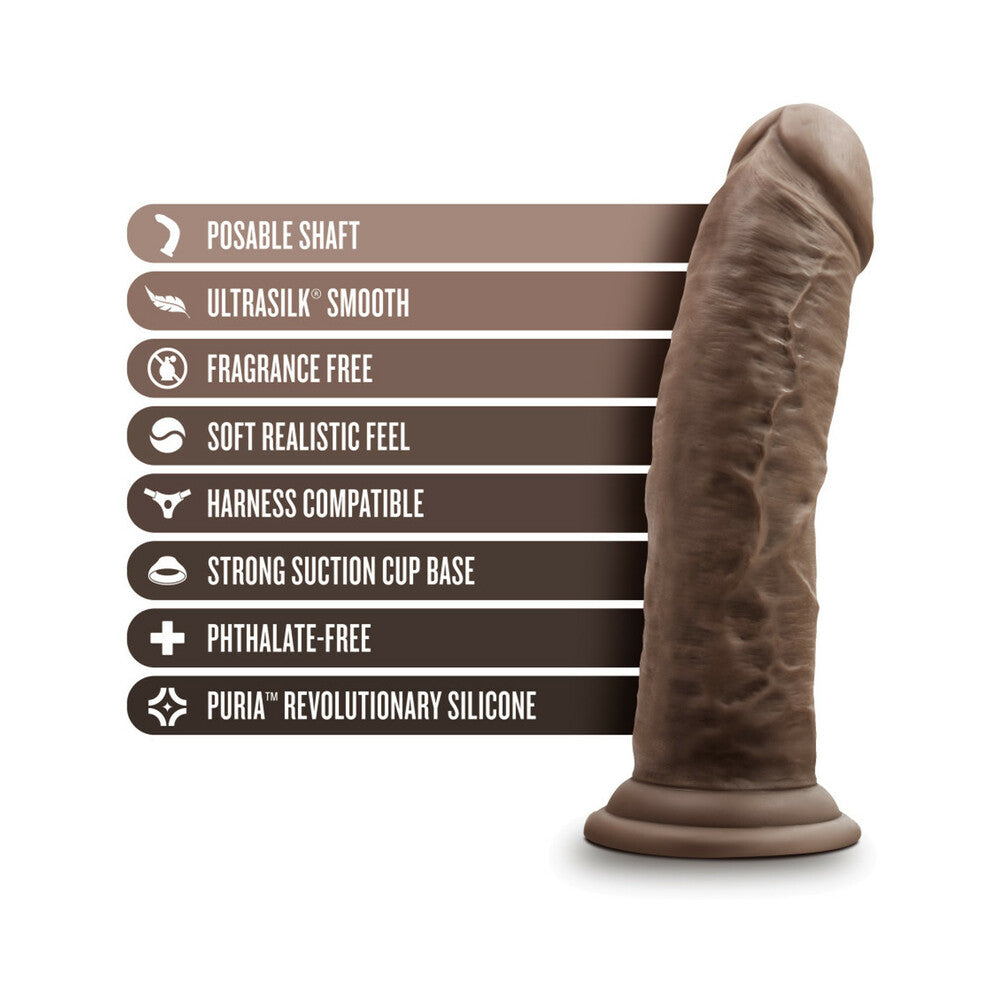 Dr. Skin Silicone Dr. Shepherd Dildo With Suction Cup 8 In. Chocolate