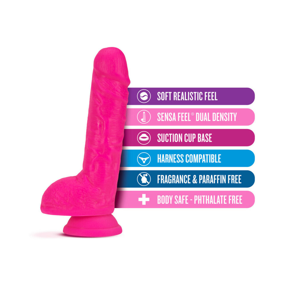 Neo Dual Density Dildo 9 In. Neon Pink