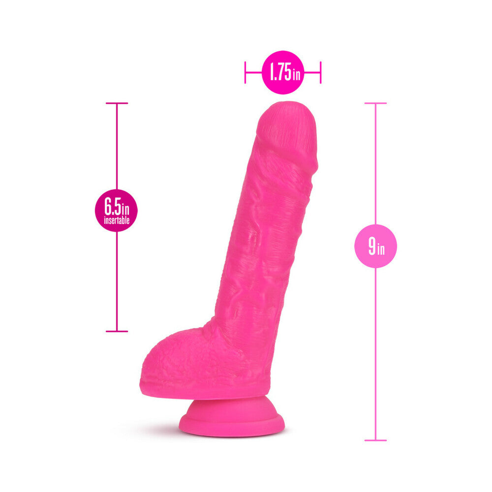 Neo Dual Density Dildo 9 In. Neon Pink