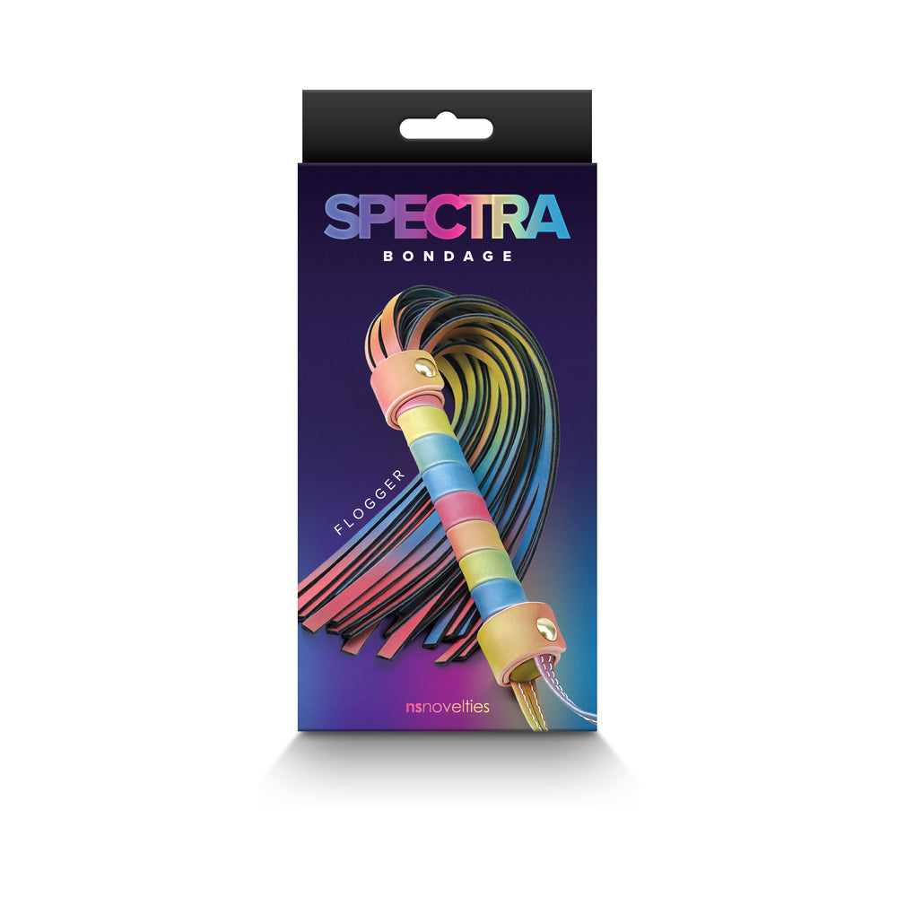 Spectra Bondage Flogger Rainbow