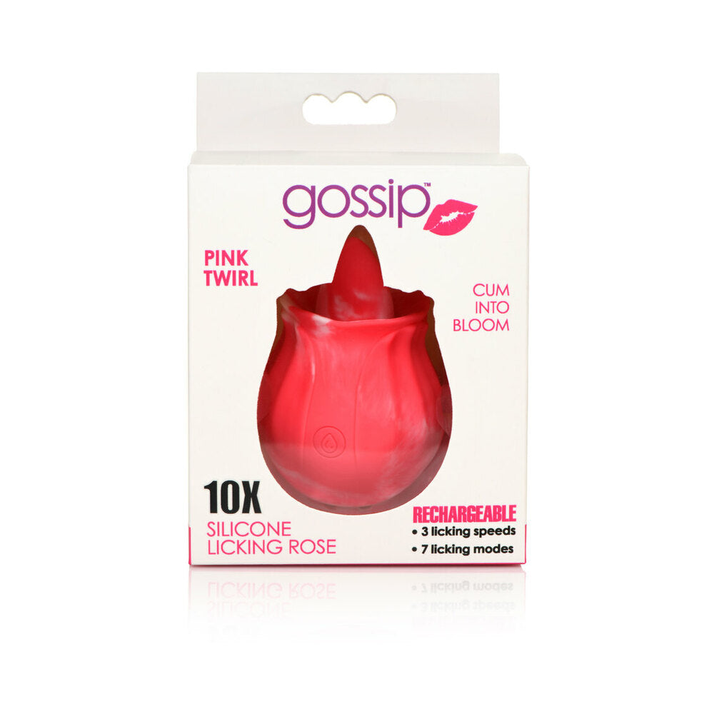 Gossip Tongue Tickler 10 Function Rechargeable Silicone Licking Rose Pink