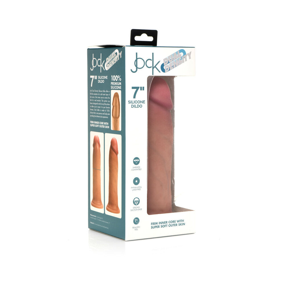 Jock Dual Density Silicone Dildo 7In Light