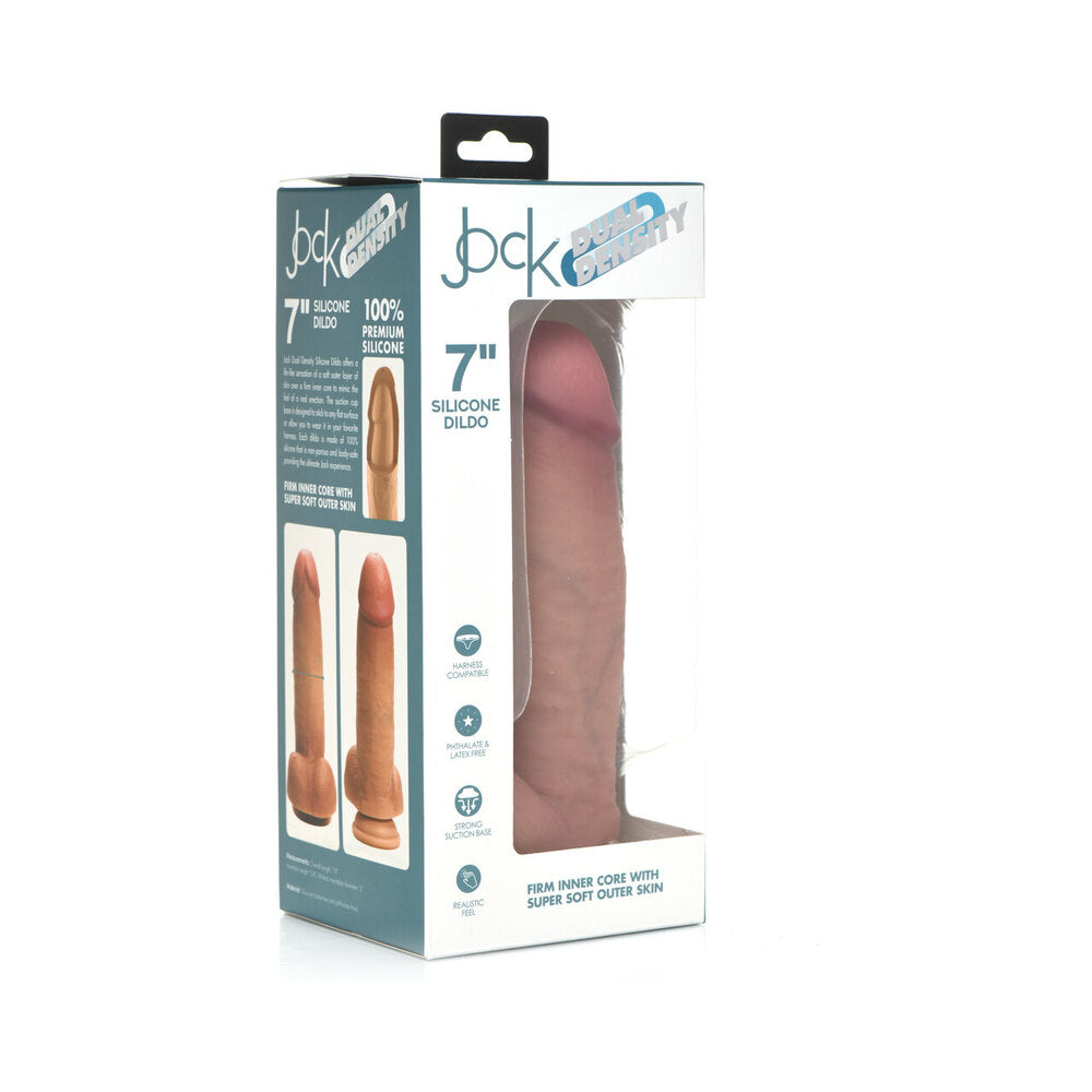 Jock Dual Density Silicone Dildo With Balls 7In Light