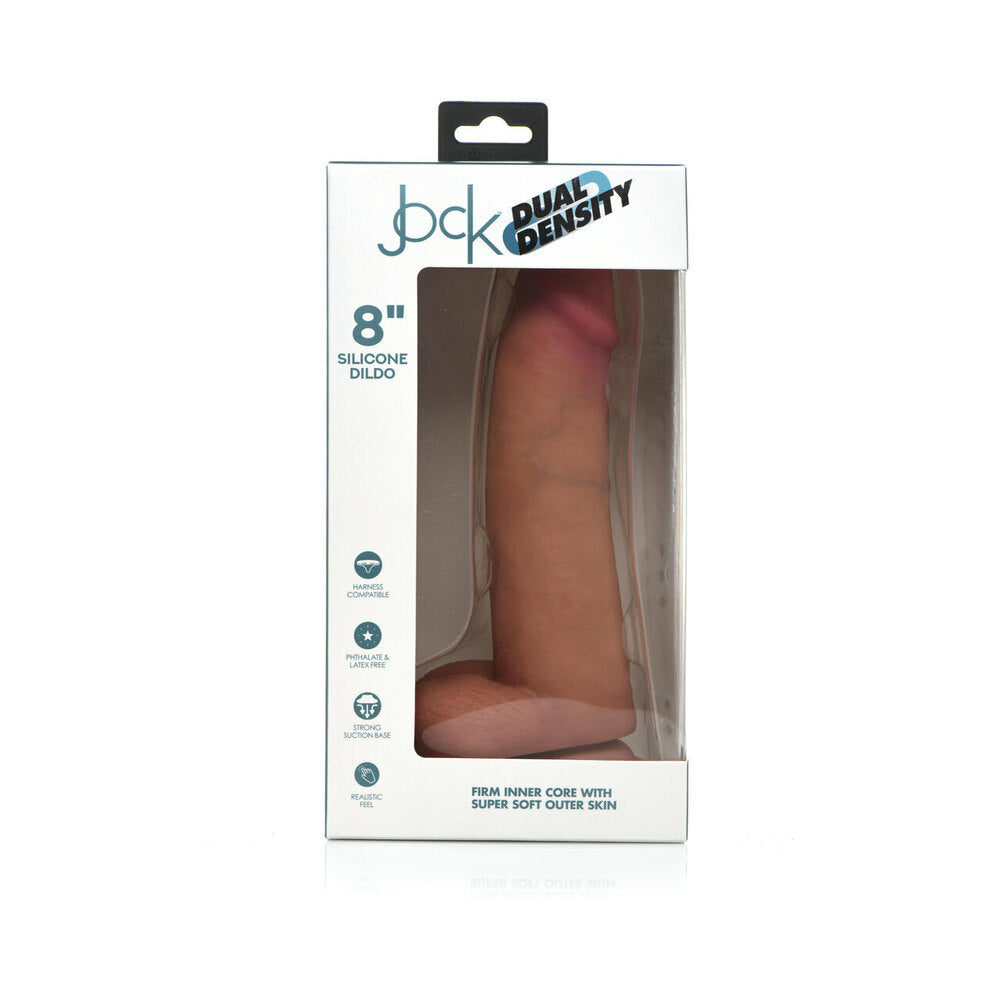 Jock Dual Density Silicone Dildo With Balls 8In Light