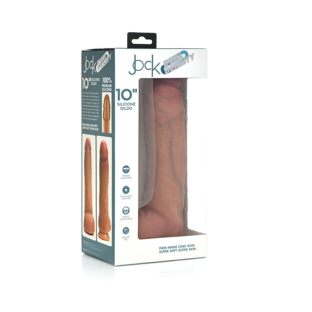 Jock Dual Density Silicone Dildo With Balls 10In Light