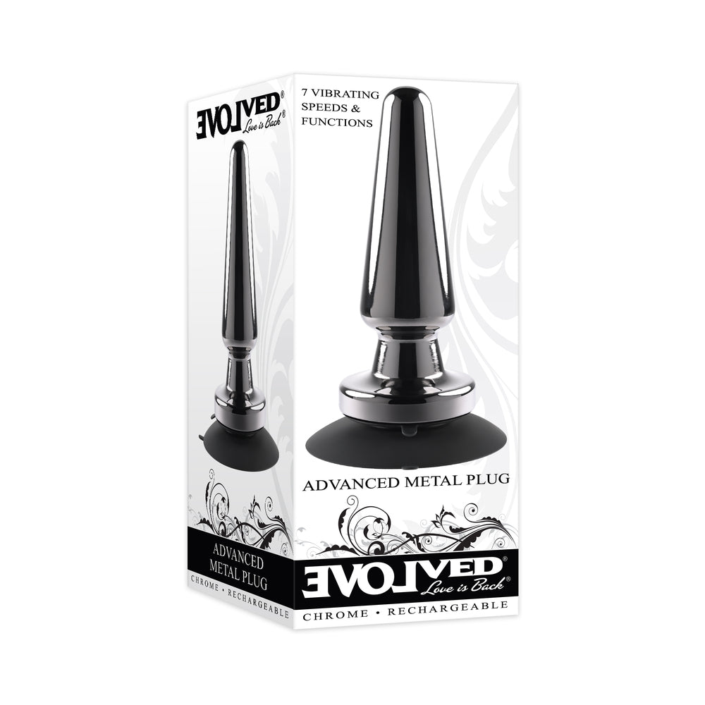 Evolved Advanced Vibrating Rechargeable Metal Plug - Black