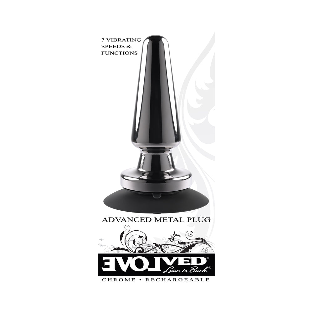 Evolved Advanced Vibrating Rechargeable Metal Plug - Black