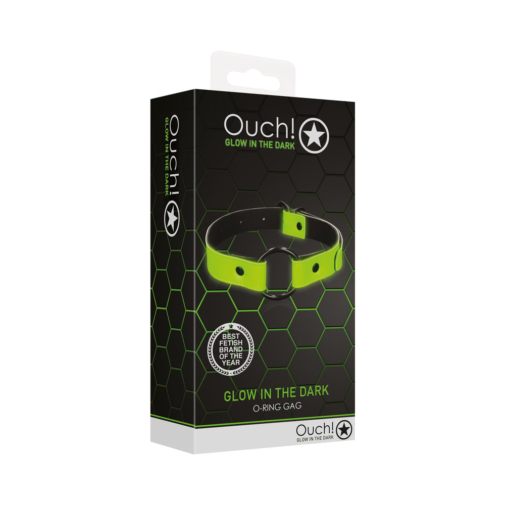 Ouch! Glow O-Ring Gag - Glow In The Dark - Green