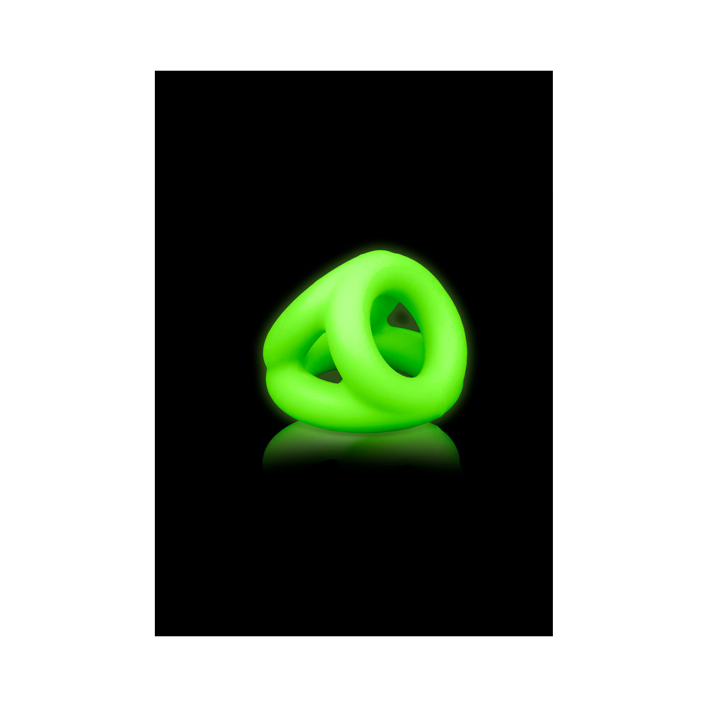 Ouch! Glow Cock Ring &amp; Ball Strap - Glow In The Dark - Green