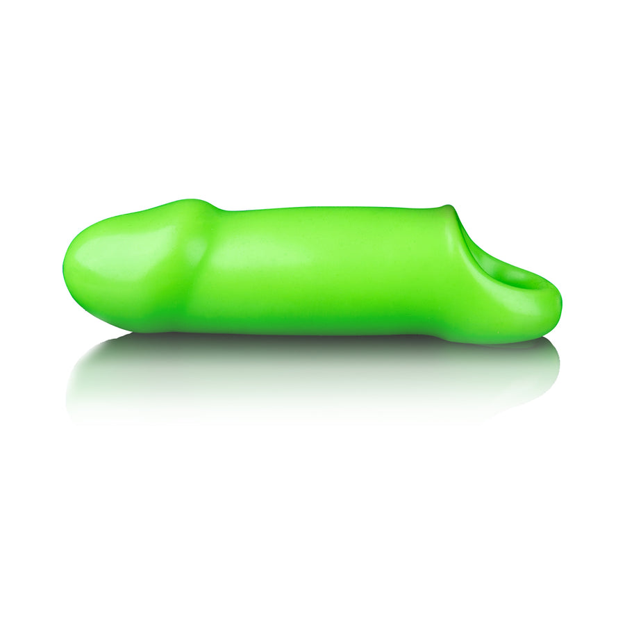 Ouch! Glow Smooth Thick Stretchy Penis Sleeve - Glow In The Dark - Green