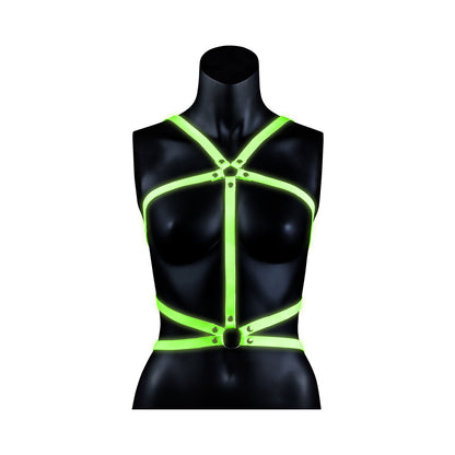 Ouch! Glow Body Harness - Glow In The Dark - Green - S/M