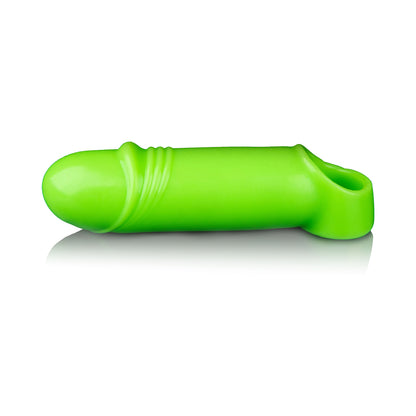 Ouch! Glow Smooth Thick Stretchy Penis Sleeve - Glow In The Dark - Green