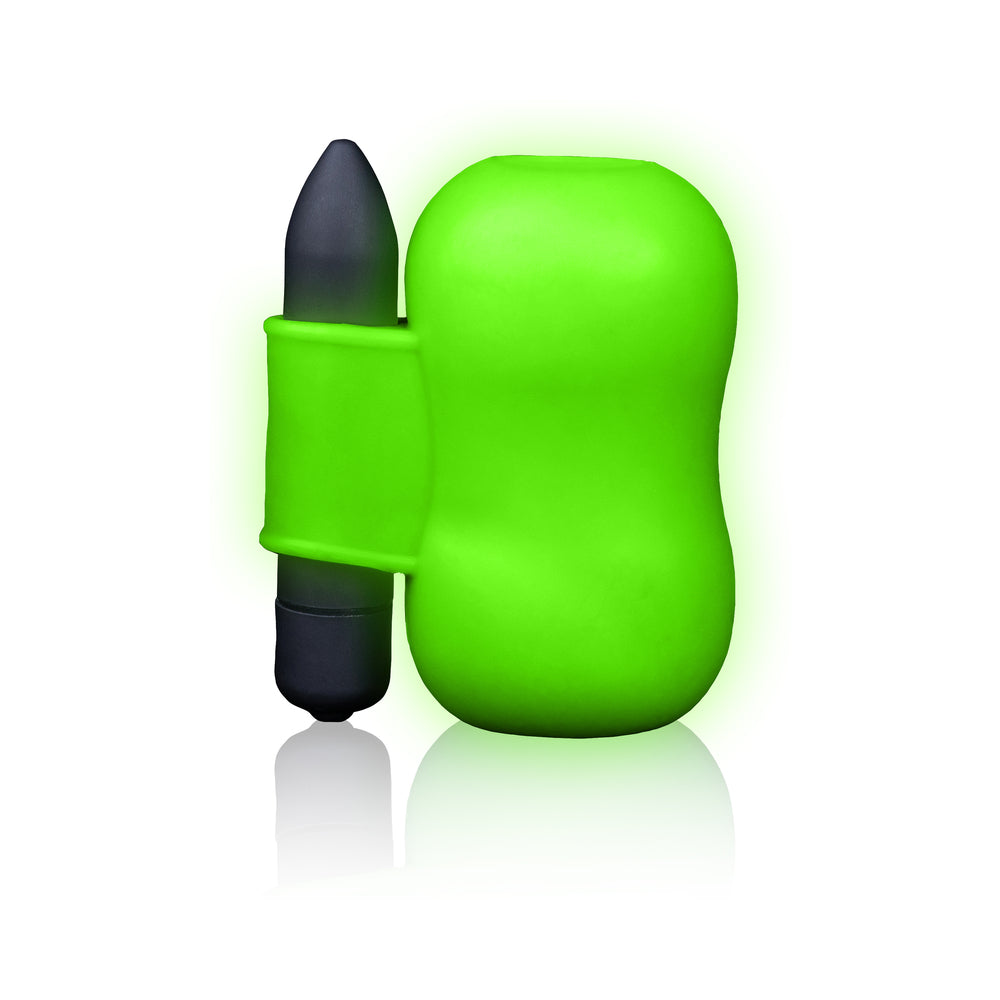 Ouch! Glow Vibrating Masturbator - Glow In The Dark - Green