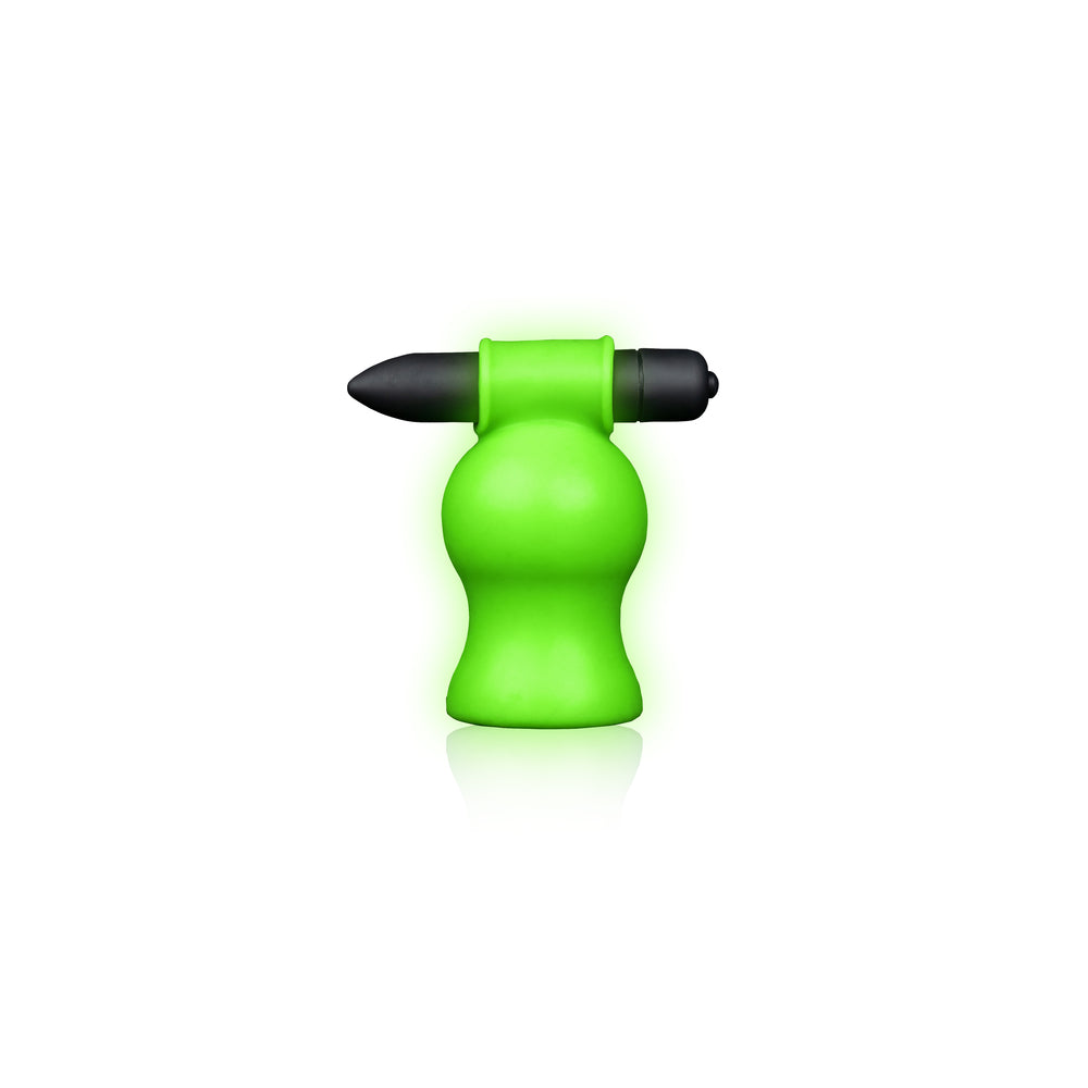 Ouch! Glow Vibrating Head Masturbator - Glow In The Dark - Green