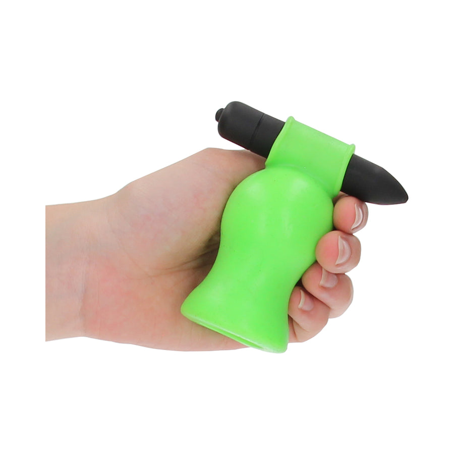 Ouch! Glow Vibrating Head Masturbator - Glow In The Dark - Green