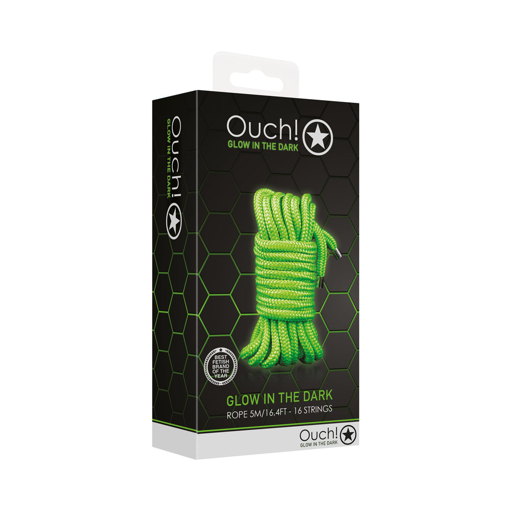 Ouch! Glow Rope - 5 M/16 Strings - Glow In The Dark - Green