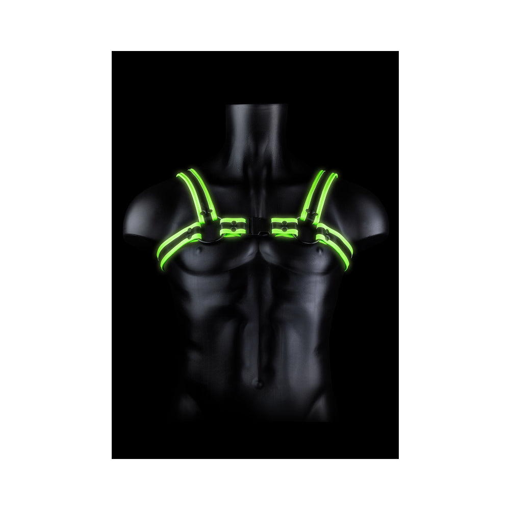 Bonded Leather Buckle Harness - Large/Xlarge -  Glow In The Dark