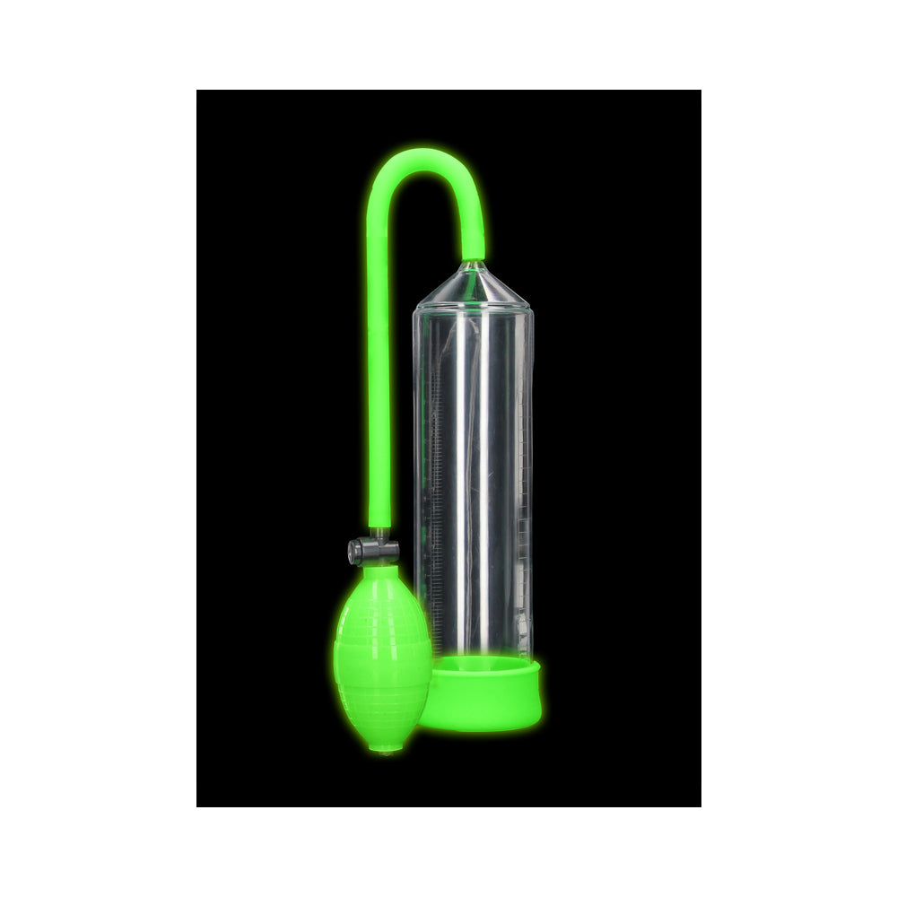 Ouch! Glow Classic Penis Pump - Glow In The Dark - Green