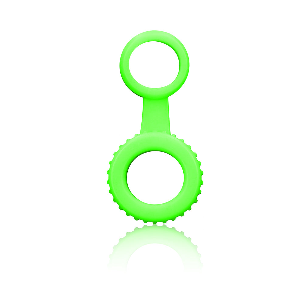 Ouch! Glow Cock Ring &amp; Ball Strap - Glow In The Dark - Green