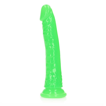 Realrock Glow In The Dark Slim 8 In. Dildo Neon Green