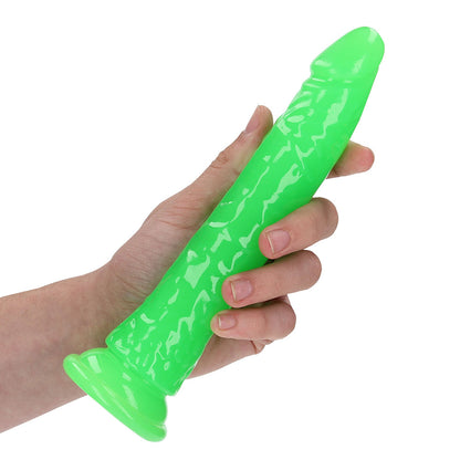 Realrock Glow In The Dark Slim 8 In. Dildo Neon Green