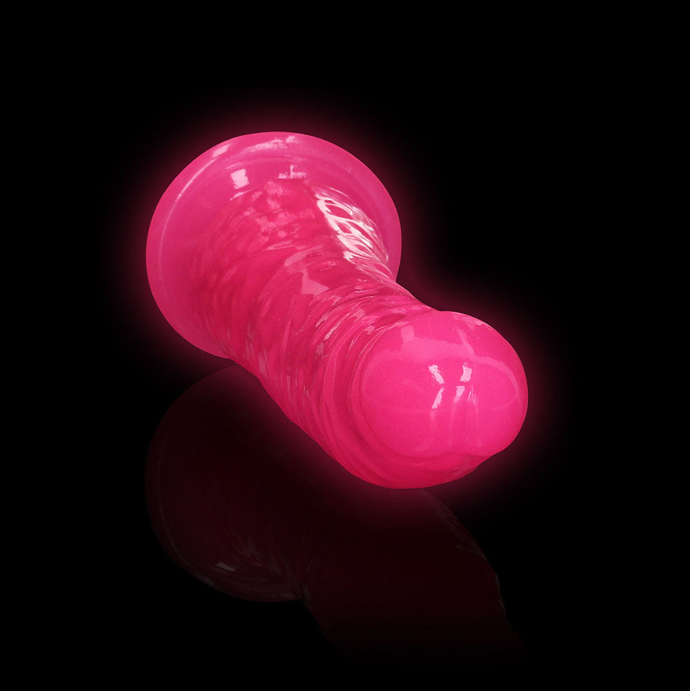 Realrock Glow In The Dark Slim 6 In. Dildo Neon Pink