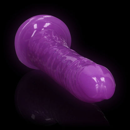 Realrock Glow In The Dark Slim 8 In. Dildo Neon Purple