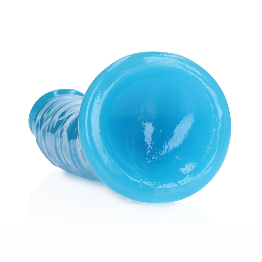 Realrock Glow In The Dark Slim 8 In. Dildo Neon Blue