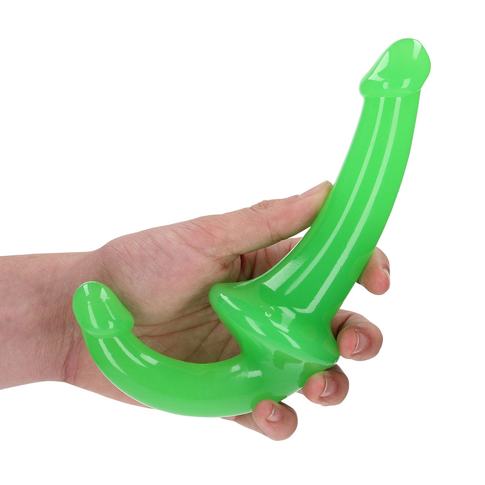 Realrock Glow In The Dark 6 In. Strapless Strap-On Dildo Neon Green