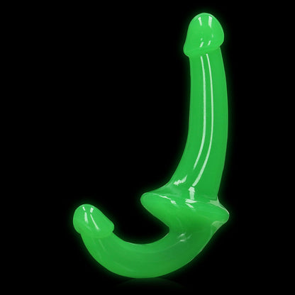 Realrock Glow In The Dark 6 In. Strapless Strap-On Dildo Neon Green