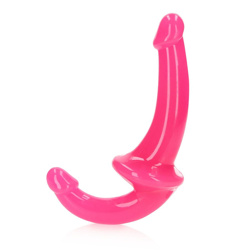 Realrock Glow In The Dark 6 In. Strapless Strap-On Dildo Neon Pink