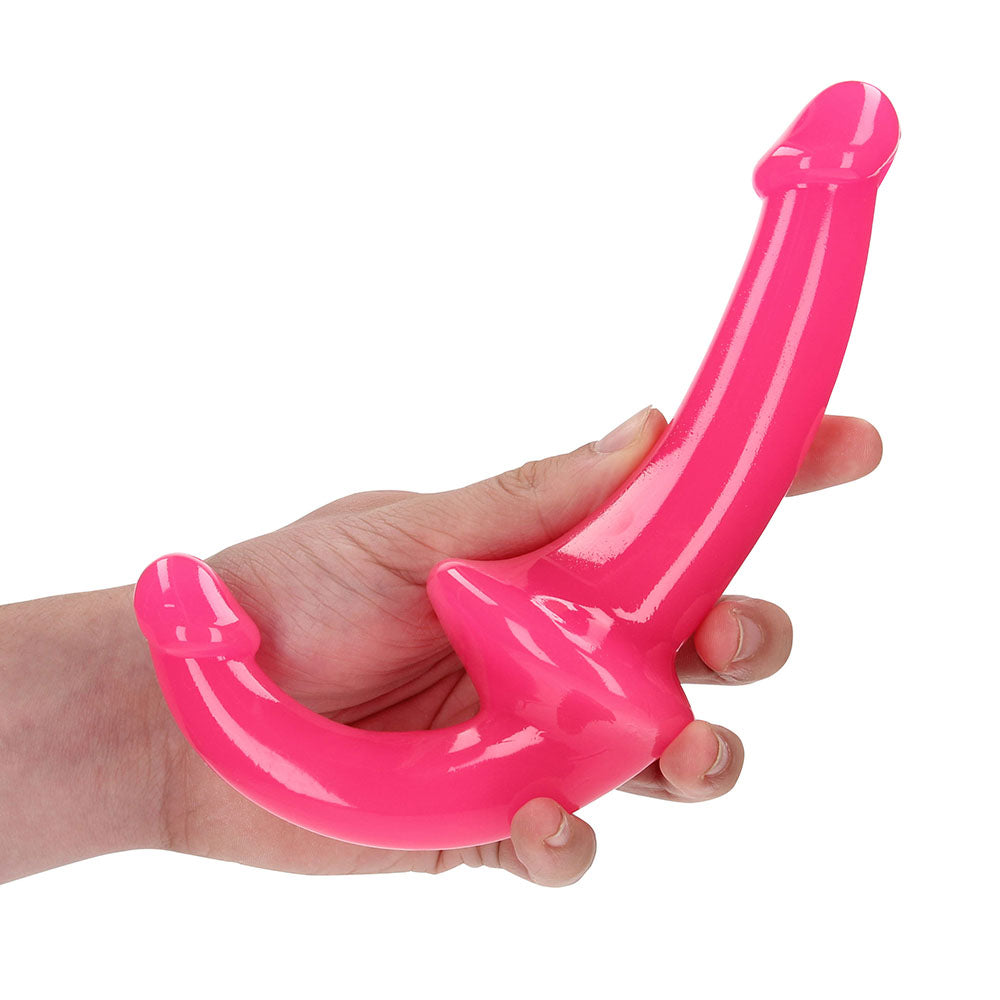 Realrock Glow In The Dark 6 In. Strapless Strap-On Dildo Neon Pink