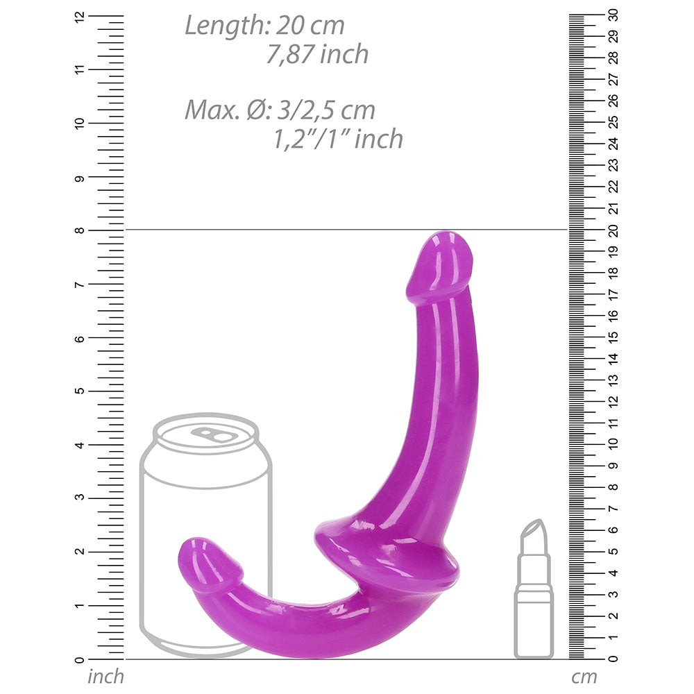 Realrock Glow In The Dark 6 In. Strapless Strap-On Dildo Neon Purple