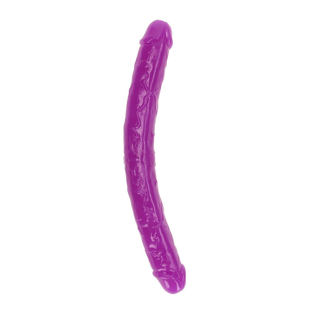 Realrock Glow In The Dark Double Dong 15 In. Dual-Ended Dildo Neon Purple