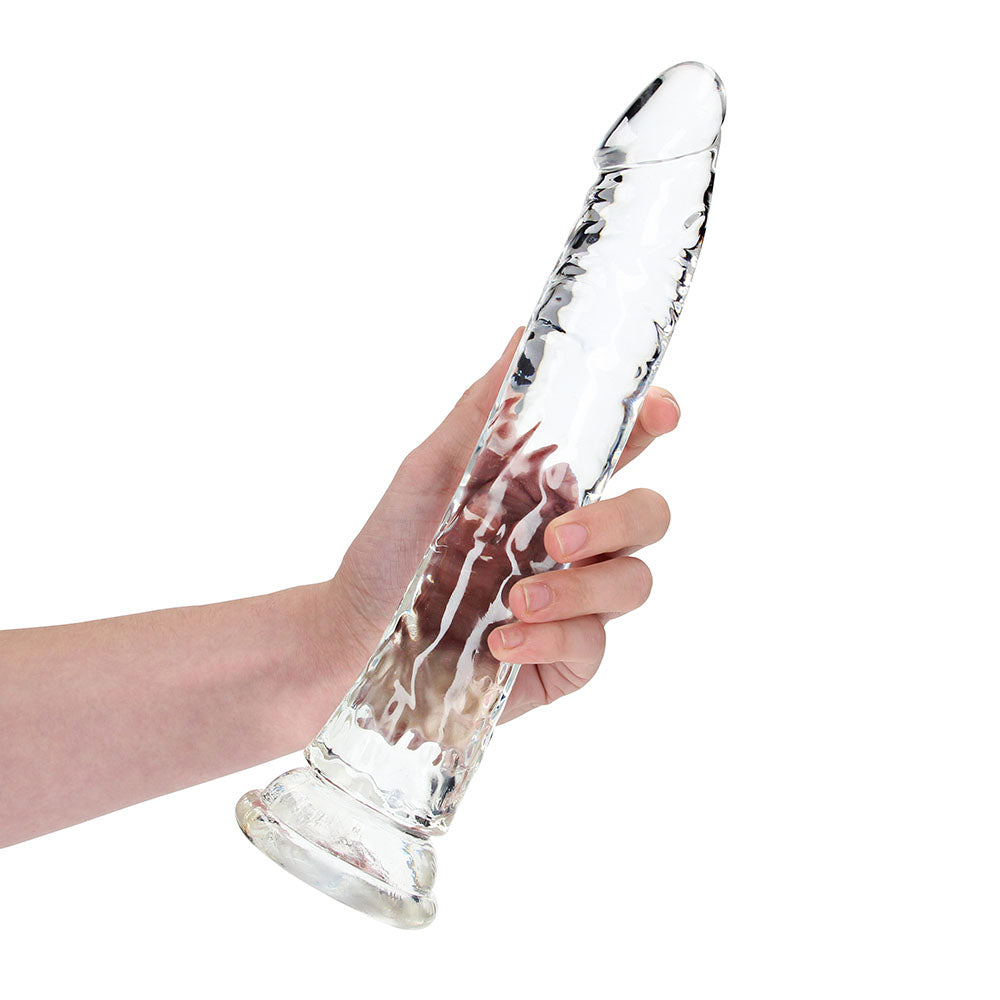 Realrock Crystal Clear Slim 11 In. Dildo Clear