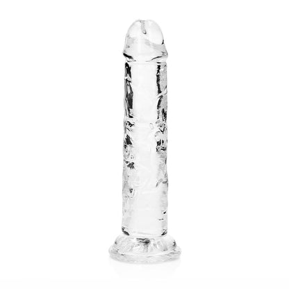 Realrock Crystal Clear Straight 6 In. Dildo Without Balls Clear