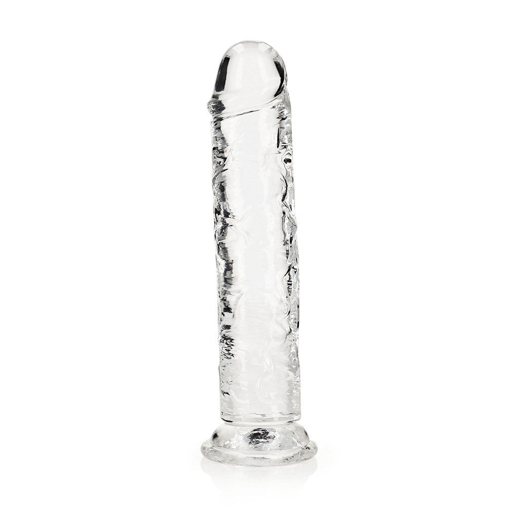 Realrock Crystal Clear Straight 9 In. Dildo Without Balls Clear