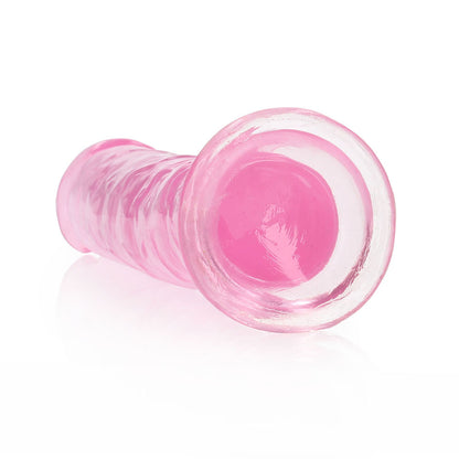 Realrock Crystal Clear Straight 7 In. Dildo Without Balls Pink