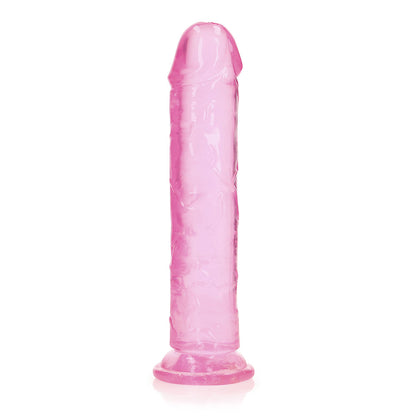 Realrock Crystal Clear Straight 9 In. Dildo Without Balls Pink