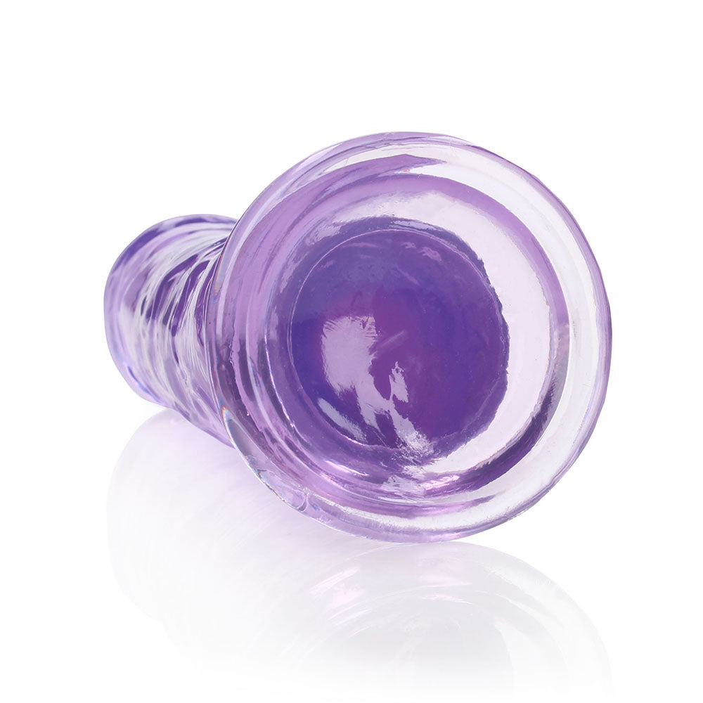 Realrock Crystal Clear Straight 10 In. Dildo Without Balls Purple