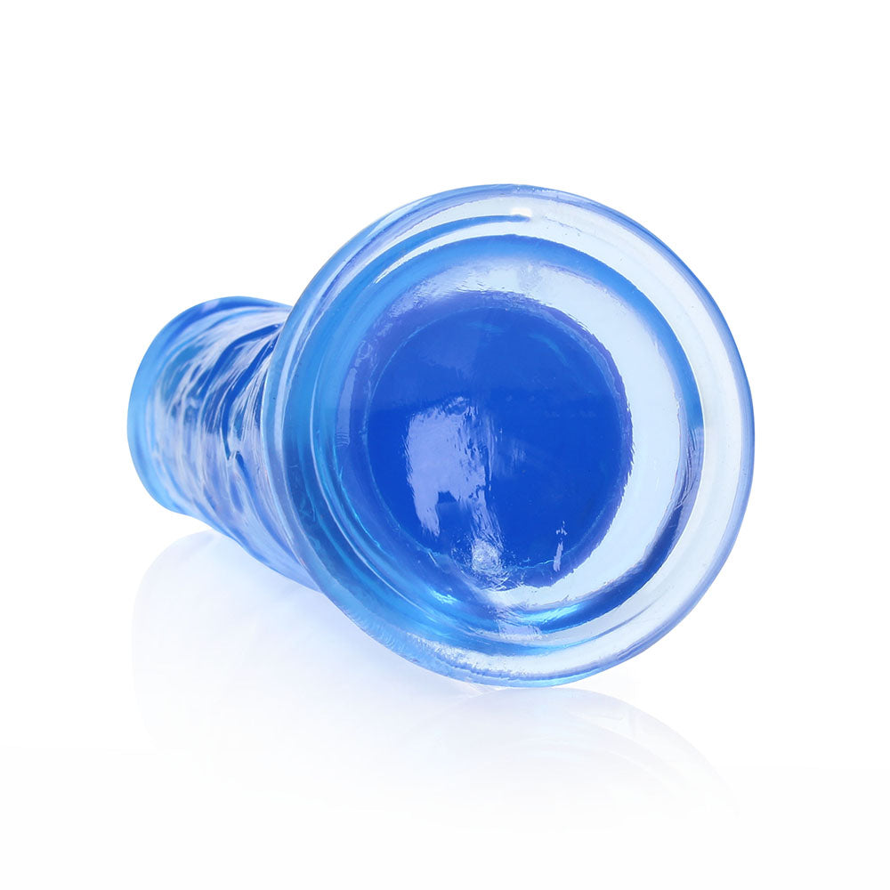 Realrock Crystal Clear Straight 10 In. Dildo Without Balls Blue